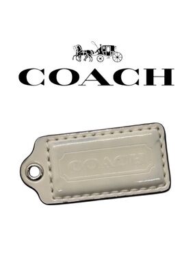 Coach Off White Patent Leather Purse Hangtag